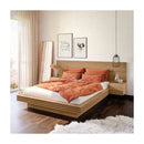 Cama Casal/Queen com Cabeceira e Mesa de Apoio Samambaia CabeCasa MadeiraOriginals Carvalho