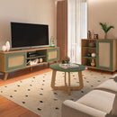 Kit 3 Peças com Rack para TV até 75 Polegadas, Buffet e Mesa de Centro Memphis Carvalho/Menta