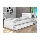 Cama Solteiro com Baú 2 Gavetas e Cama Auxiliar Jade Yescasa Branco