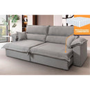 Sofá Retrátil Reclinável 2,30m Nivus Cinza c/ Molas Ensacadas - King House Cinza