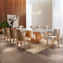 Conjunto Sala de Jantar Mesa Madeira Maciça Sarah e 8 Cadeiras Roma Mobilare Caramelo/Cinamomo Imbuia