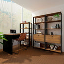 Kit 3 Peças 1 Escrivaninha 2 Estantes Match Preto/Marrom