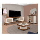 Kit 3 Peças com Rack para TV até 75 Polegadas Buffet e Mesa de Centro Memphis Saara Artely Pinho/Off White