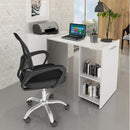 Kit 2 Peças com Escrivaninha Retrátil para Escritório com Cadeira para Escritório Diretor Tela Mesh Branco