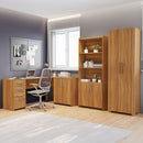 Kit 3 Peças 1 Mesa em L 2 Gavetas 3 Portas 2 Armários Espresso Móveis Freijó